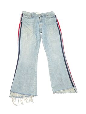 MOTHER SUPERIOR The Insider Crop Step Fray Red And Blue Stips Size 31